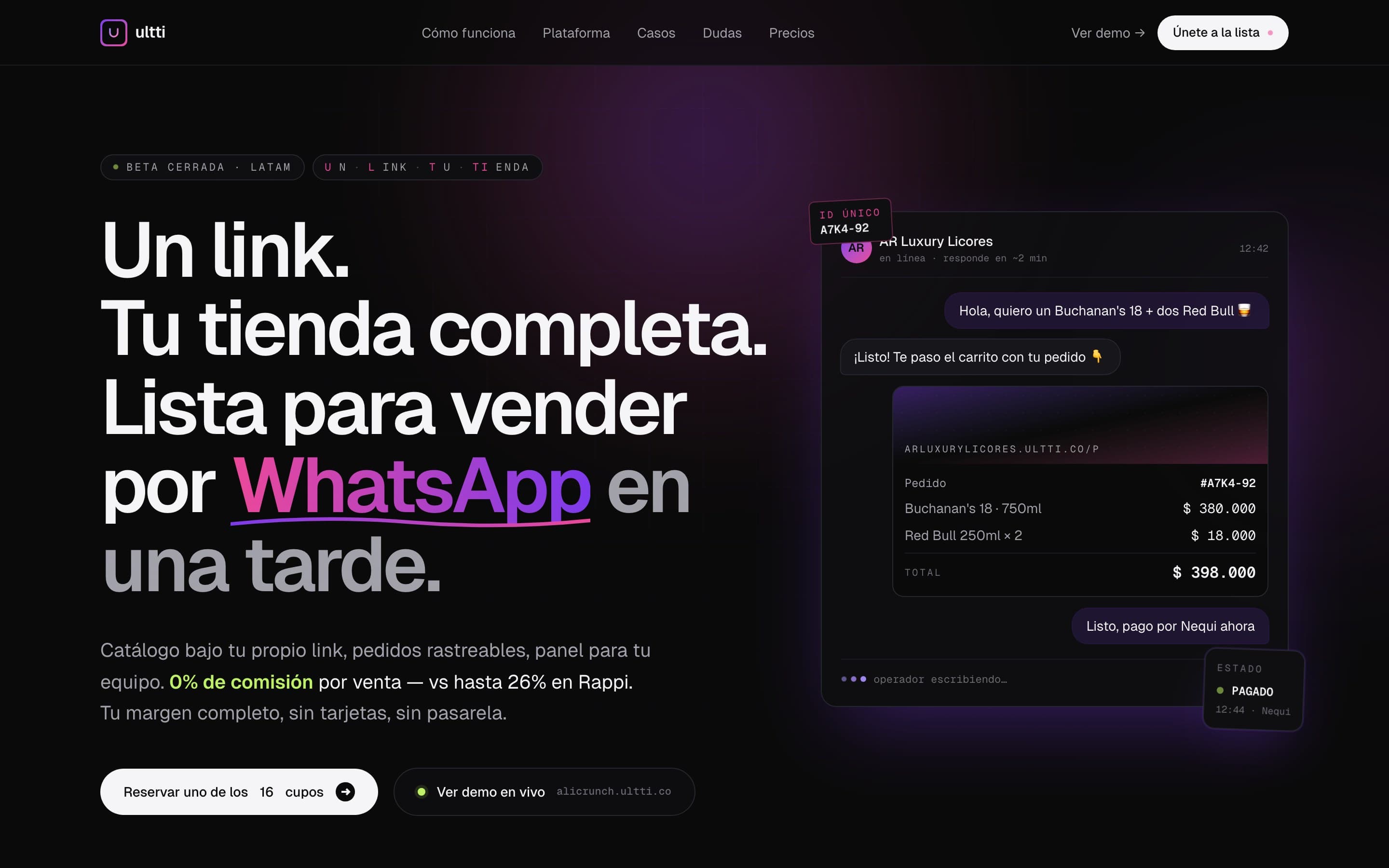 Ultti platform screenshot