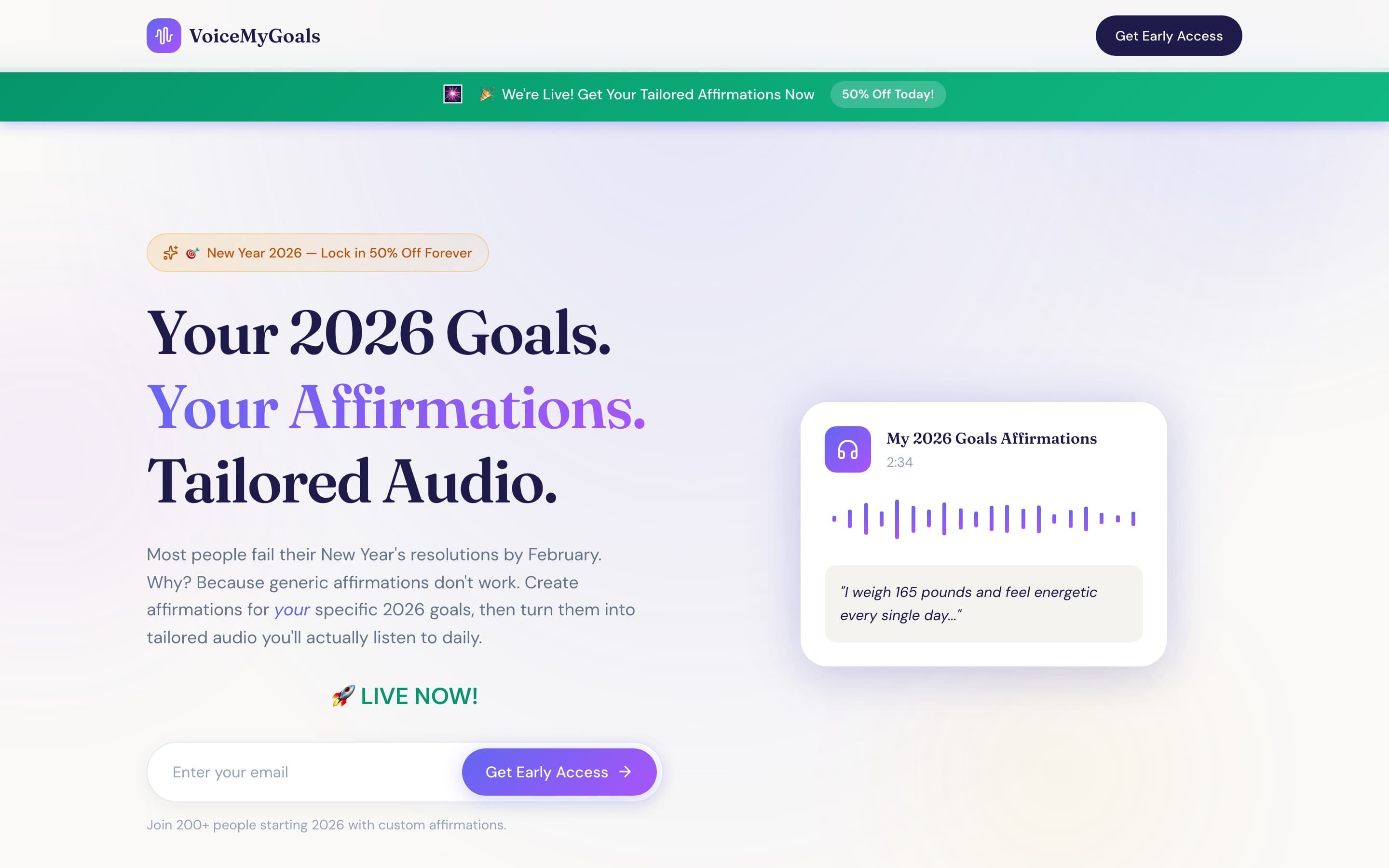 VoiceMyGoals — Affirmation Audio Generator